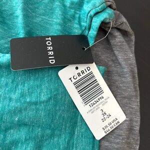 Torrid Teal and Gray Casual Top